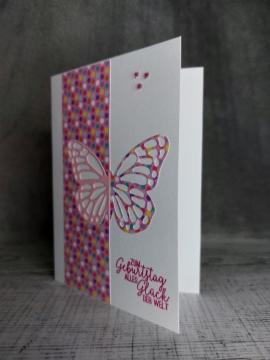 Grußkarte Geburtstag Schmetterling handgemacht
